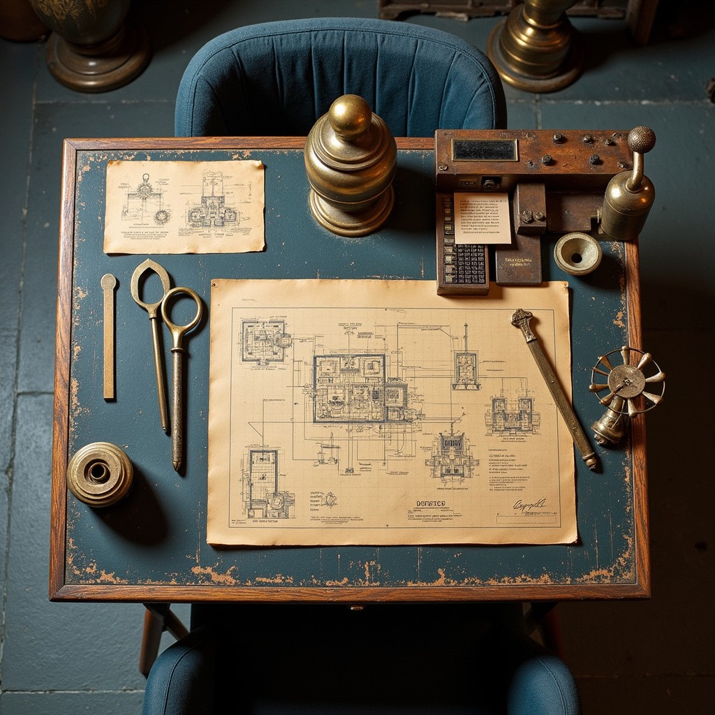 Download Vintage Engineering Workspace Image - Vintage, Blueprint ...