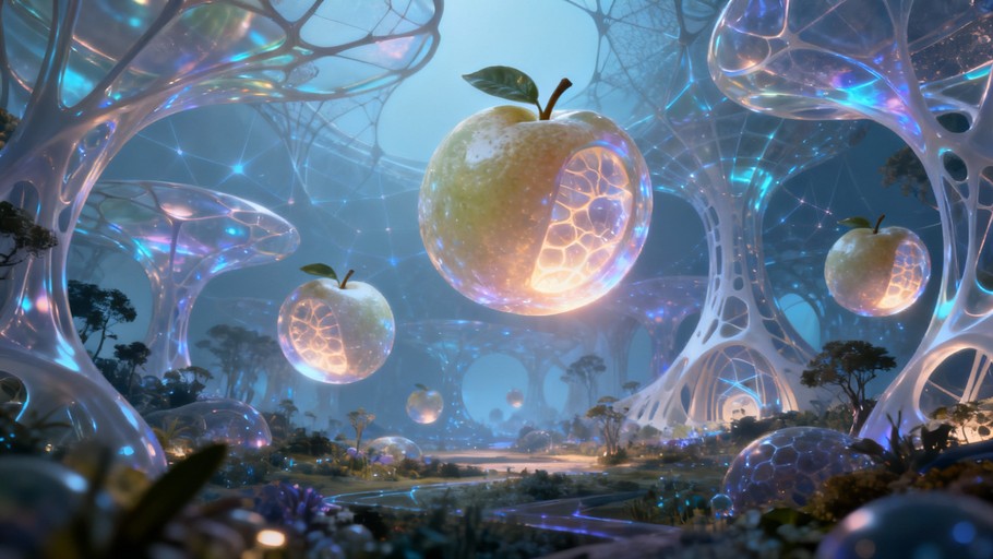 Free Luminous Floating Apples Image | Download at StockCake