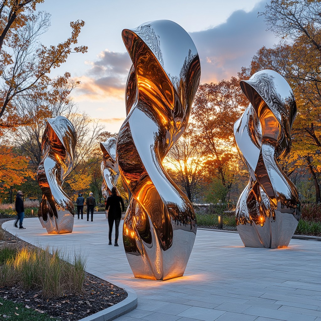 Free Sculptural Sunset Reflection Image - Sunset, Sculptures, Park ...
