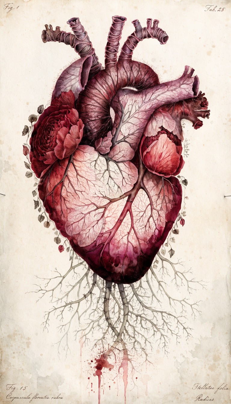 Free Botanical Heart Illustration Image - Heart, Botanical, Watercolor ...