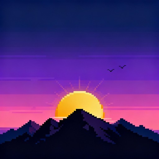 Free Pixel Perfect Sunrise Image - Sunrise, Pixel, Mountains | Download ...