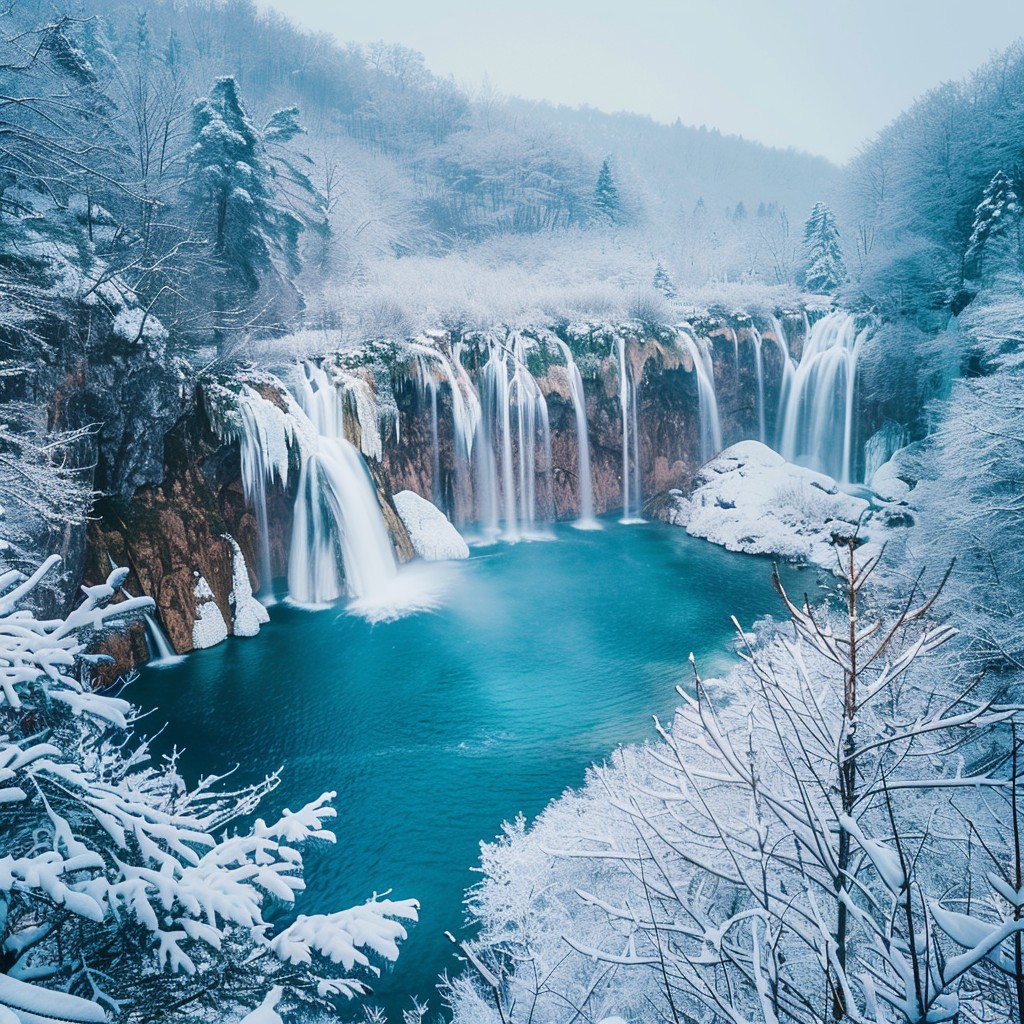Free Winter Waterfall Serenity Image - Winter, Waterfall, Snow ...