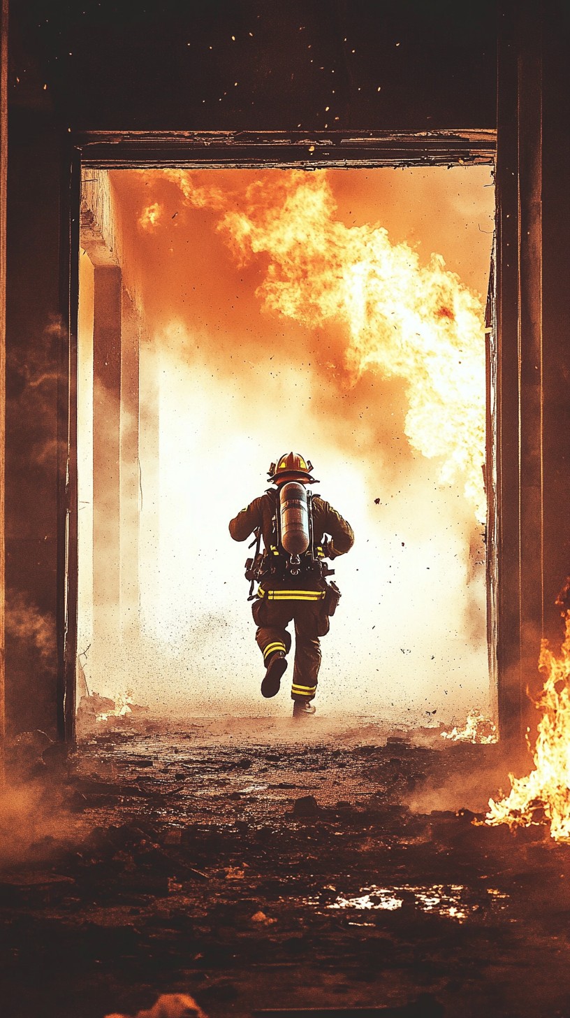 Free Firefighter Amid Flames Image - Firefighter, Flames, Rescue ...