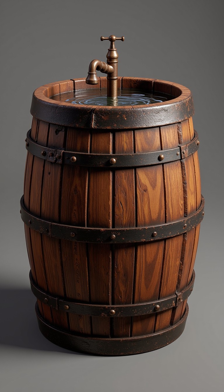 Free Rustic Water Barrel Image - Barrel, Wooden, Copper | Download at ...