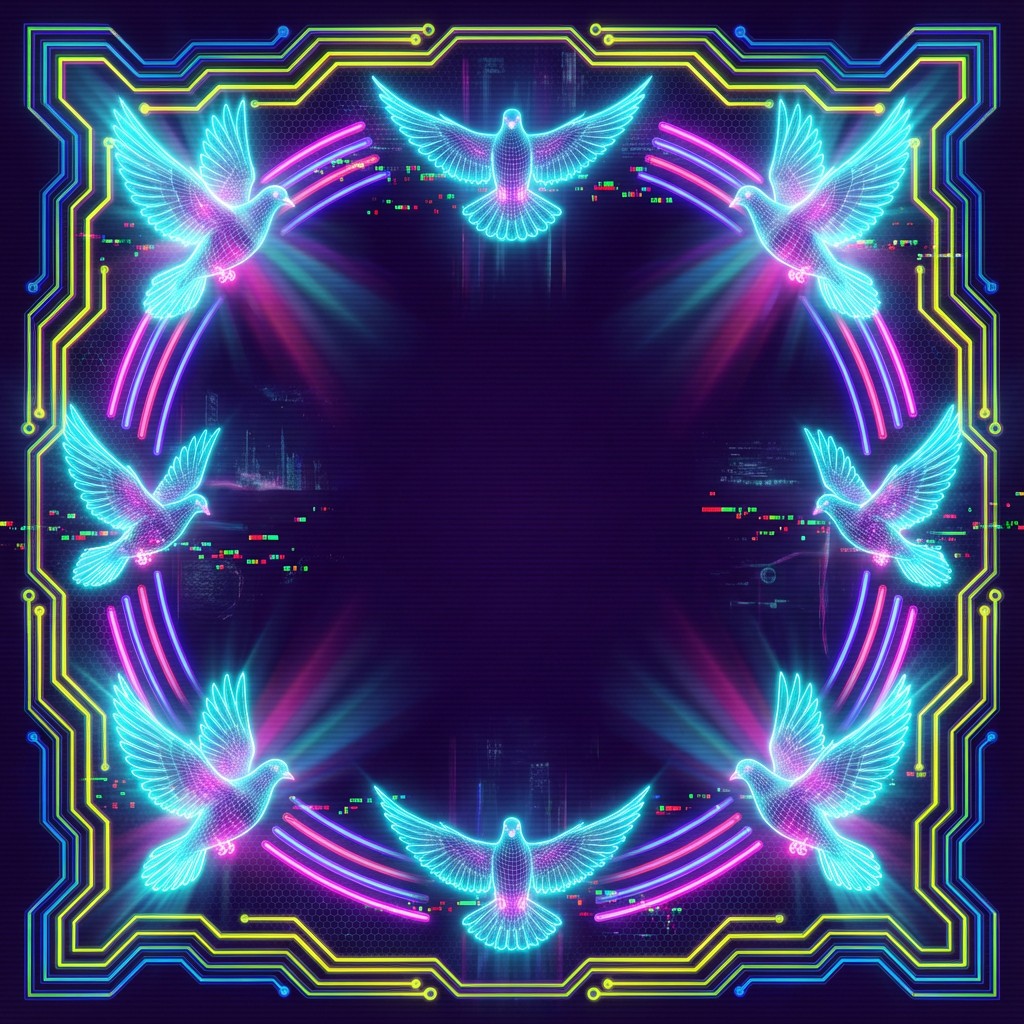 Neon Cod Border Free Neon Dove Border Image - Cyberpunk, Neon, Holographic | Download ...