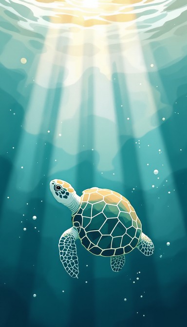 Free Turtle Ascending Gracefully Image - Turtle, Ocean, Underwater ...
