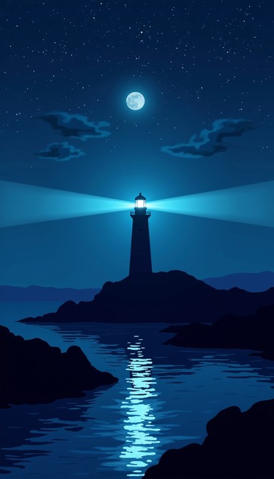 Free Midnight Lighthouse Beacon Image - Lighthouse, Beacon, Cerulean ...