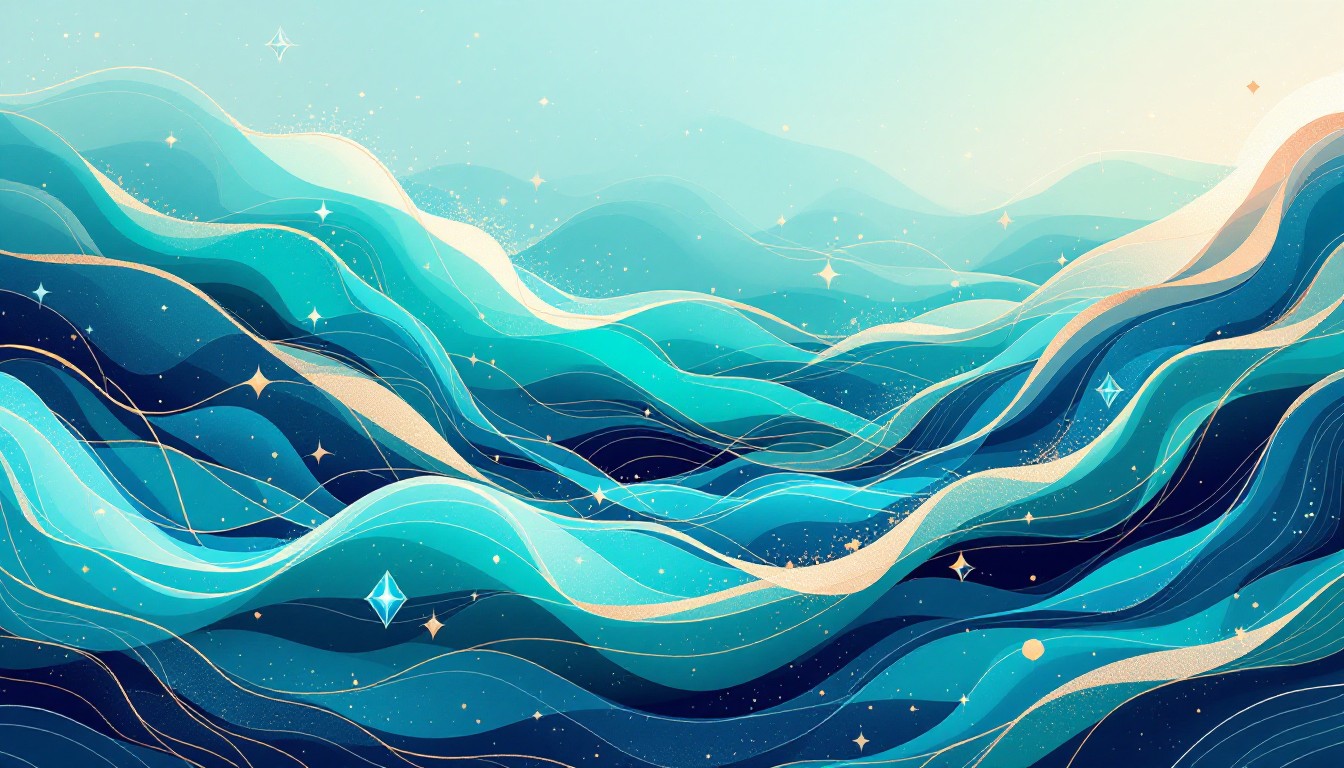 Wave Free Free Crystalline Ocean Waves Image - Waves, Turquoise, Geometric ...