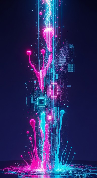 Free Neon Frost Matrix Image - Cyberpunk, Neon, Ice | Download at StockCake