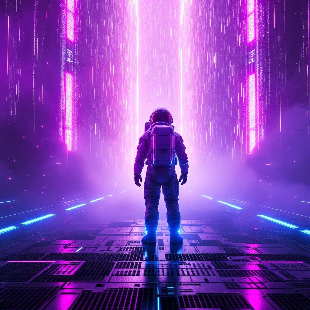Space Explorer Color Free Neon Space Explorer Image - Astronaut, Cyberpunk, Neon | Download ...