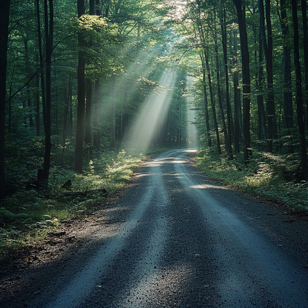 Free Misty Forest Road Image - Forest, Misty, Road | Download at StockCake