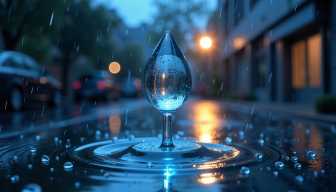 Perfect Inverted Raindrop Free Liquid City Light Image - Droplet, Water, Blue | Download at StockCake