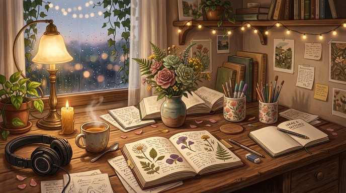 Free Cozy Study Corner Image - Study, Desk, Cozy | Download at StockCake