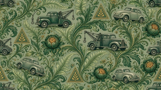 Green Retro Vector Pattern This decorative botanical illustration is a seamless pattern in rich ...