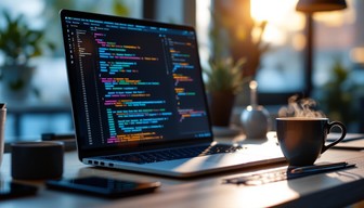 Free Code and Coffee Image - Coffee, Code, Laptop | Download at StockCake