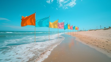 Free Colorful Beach Flags Image - Beach, Flags, Colorful | Download at ...