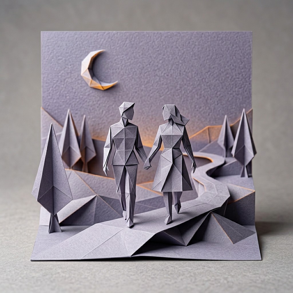 Free Origami Evening Walk Image - Origami, Papercraft, Sculpture ...