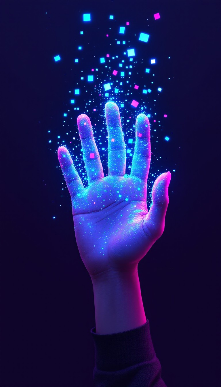 Free Pixel Hand Magic Image - Hand, Pixels, Cyberpunk | Download at ...