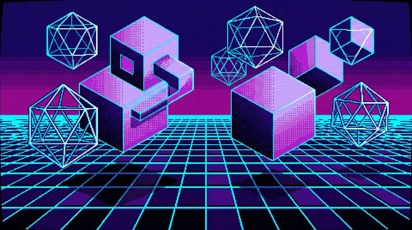 Free Geometric Pixel Paradise Image - Pixel, Retro, Geometric ...