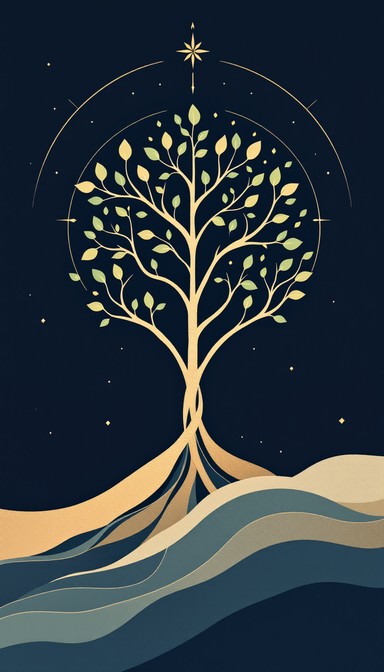 Free Celestial Tree Rising Image - Tree, Celestial, Geometric ...