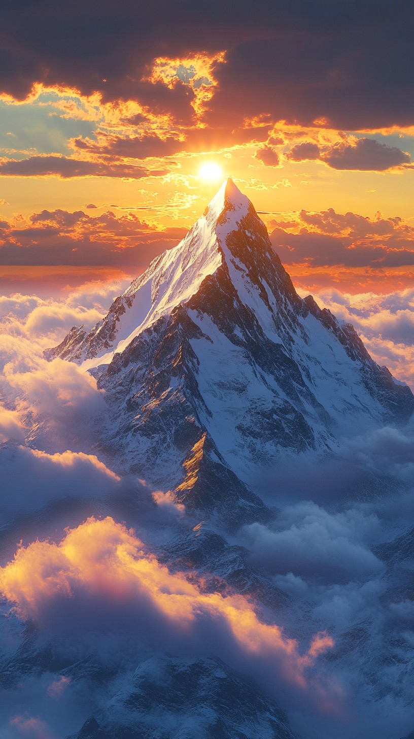 Free Sunrise over peak Image - Mountain, Sunrise, Clouds | Download at ...