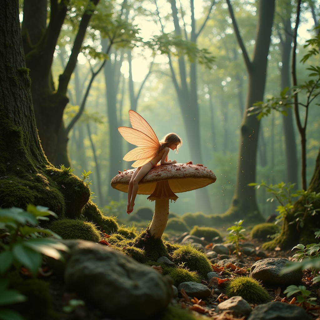 Free Enchanted Mushroom Fairy Image - Fairy, Mushroom, Forest ...