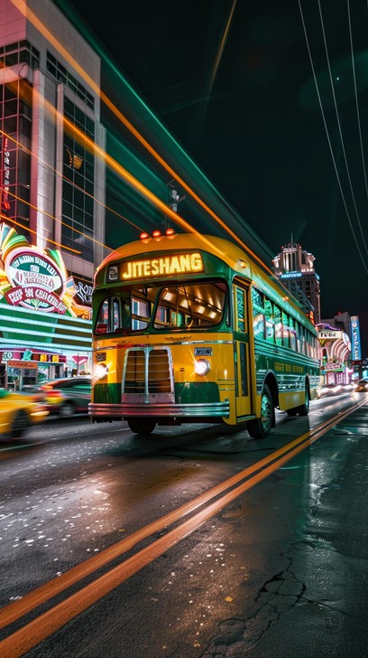 Bus View Night Free Colorful night bus Image - Bus, Night, Colorful | Download at ...