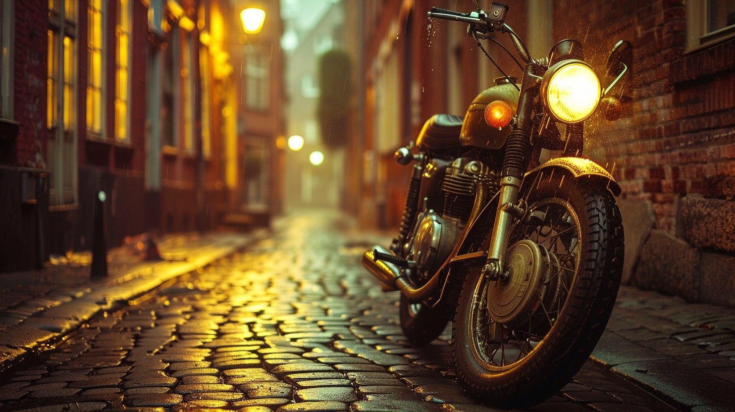 Motorcycle Rear Night Free Motorcycle Night Ride Image - Motorcycle, Night, Cobblestone ...