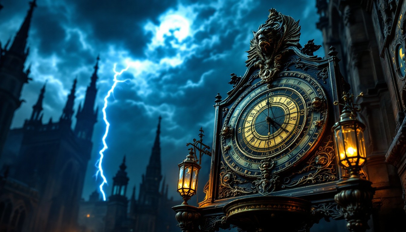 Clock Rainstorm Free Gothic Storm Clock Image - Gothic, Lightning, Clock | Download at ...