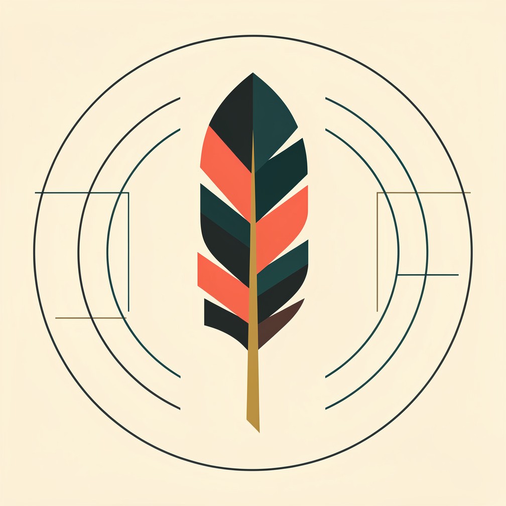 Free Geometric Feather Design Image - Feather, Geometric, Minimalist ...