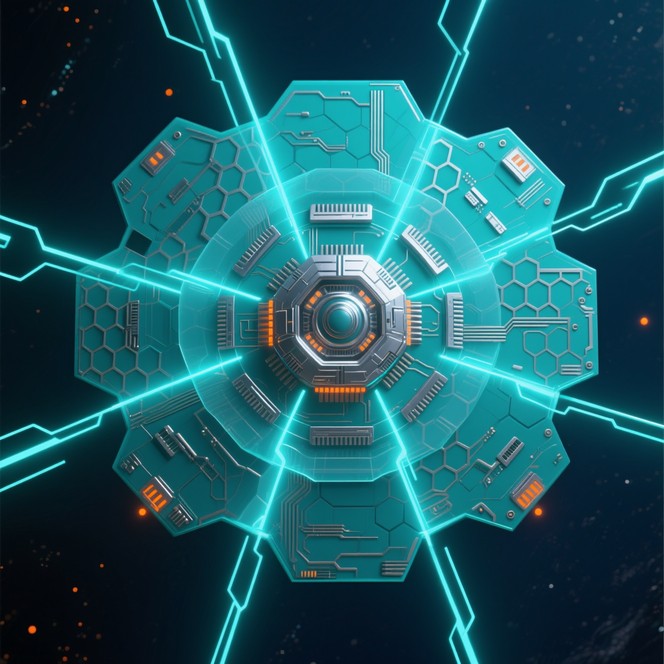 Tech Like Octagon Free Radiant Tech Nexus Image - Spaceship, Teal, Cyan | Download at ...