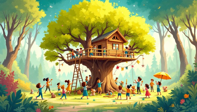 Free Teamwork Puzzle Treehouse Image - Teamwork, Animals, Treehouse ...