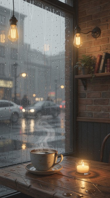 Free Rainy Cafe Comfort Image - Cafe, Coffee, Rain | Download at StockCake