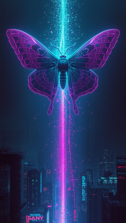 Free Digital Moth Ascension Image - Moth, Cyberpunk, Neon | Download at ...