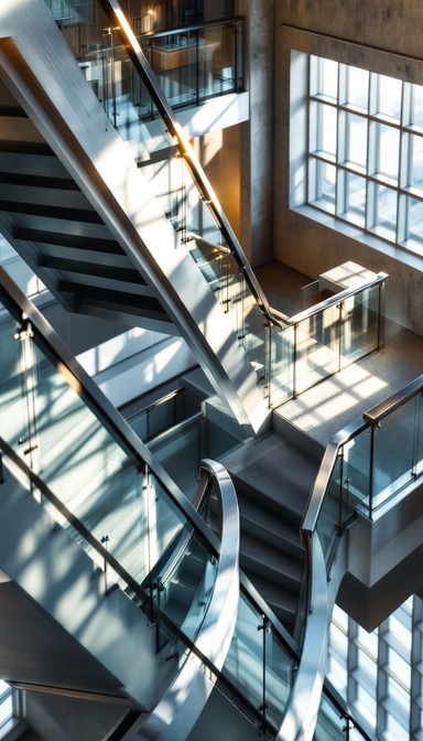 Download Ascending Steel Geometry Image - Staircase, Steel, Geometric ...