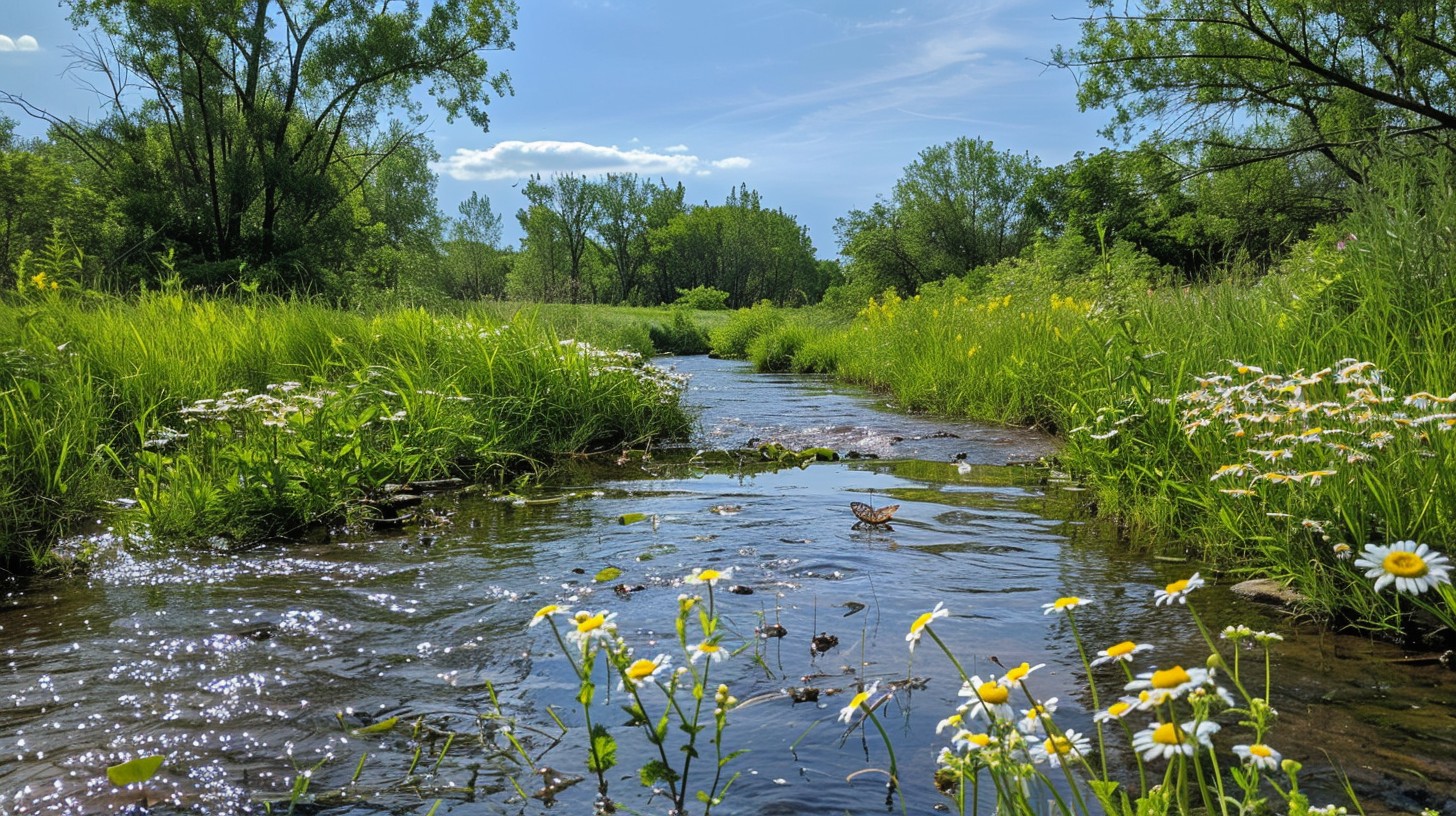 Stream Nature. Examples Free Serenity in Nature Image - Stream, Nature, Wildflowers | Download ...