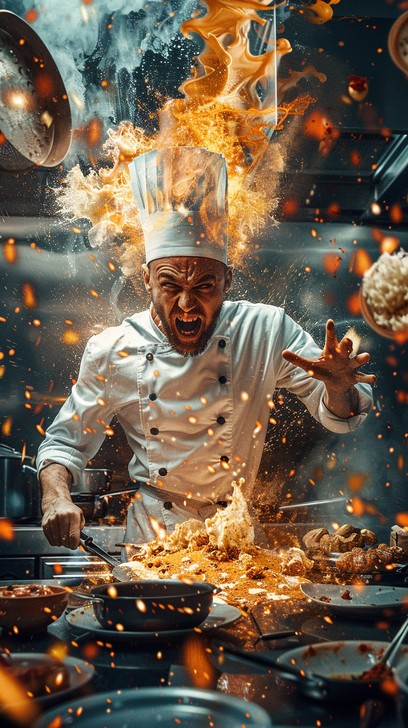 Free Explosive Cooking Action Image - Chef, Kitchen, Flames | Download ...