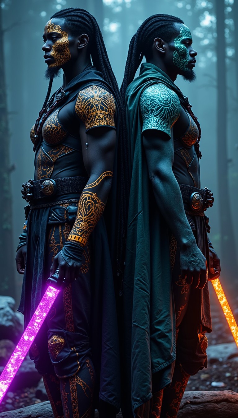 Free Neon Ancestral Defenders Image - Warriors, Futuristic, Glowing ...