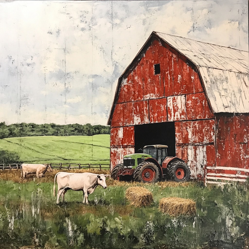 Barn Secene Free Rustic Barn Scene Image - Barn, Red, Cow | Download at StockCake