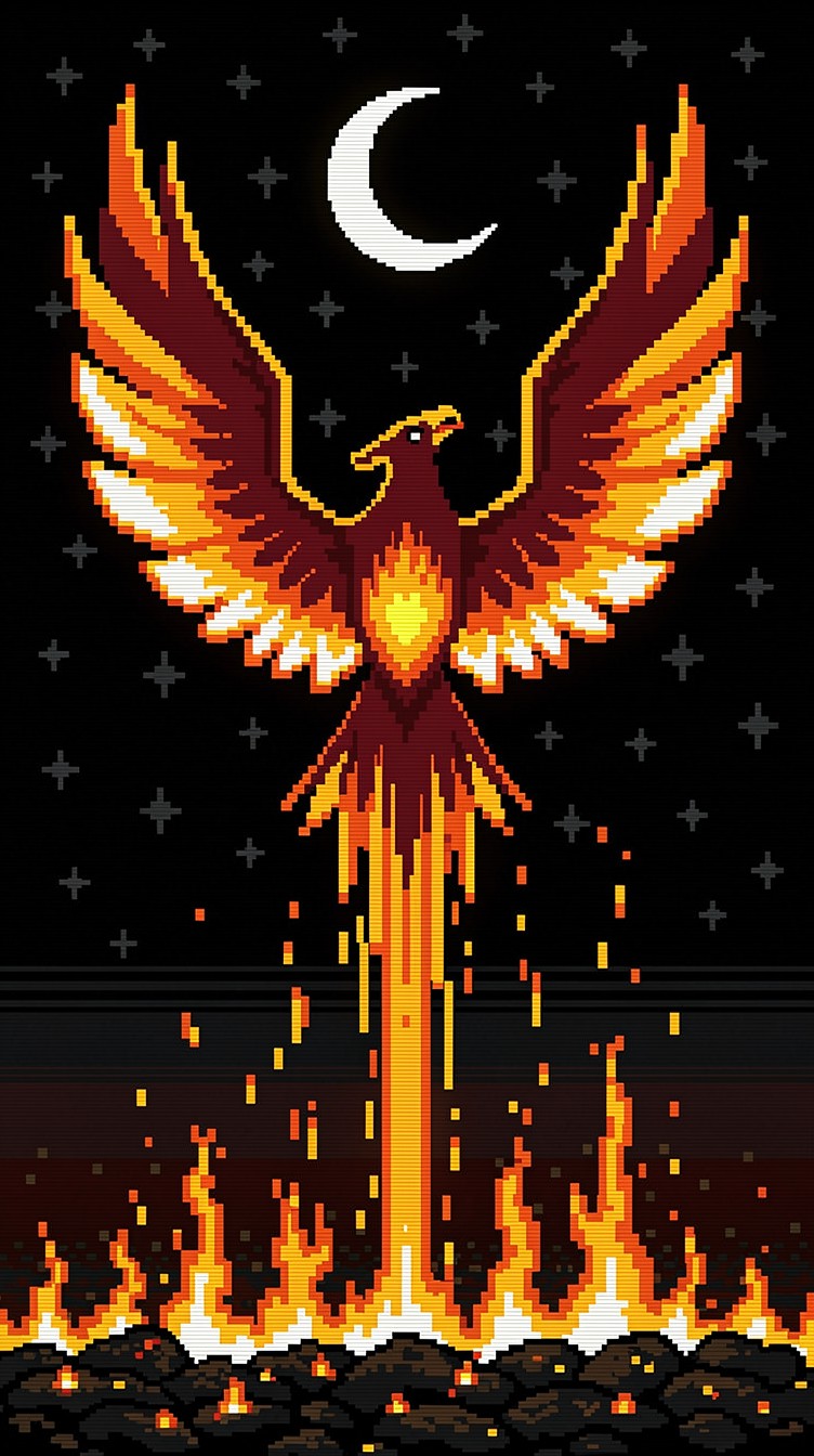 Free Pixel Phoenix Ascending Image - Phoenix, Pixel, Retro | Download ...