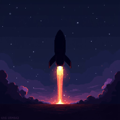 Free Pixel Rocket Liftoff Image - Rocket, Pixel, Space | Download at ...