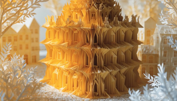 Free Golden Origami Building Image - Origami, Paper, Building ...