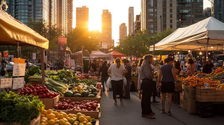 Market Setting Images Free Sunset Market Scene Image - Sunset, Market, Urban | Download at ...
