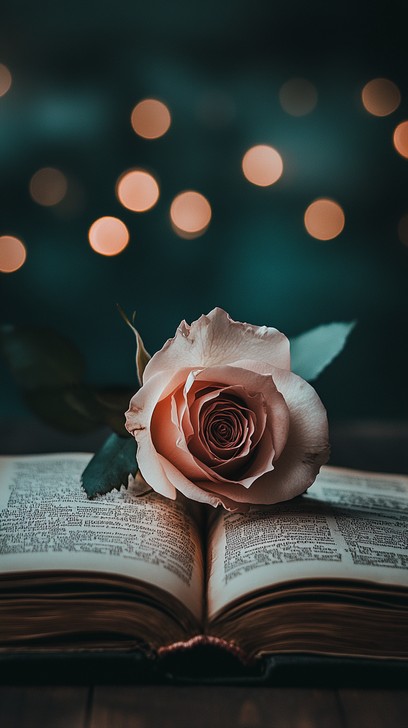 Open Book Frame With Roses Free Rose on book Image - Rose, Book, Red | Download at StockCake