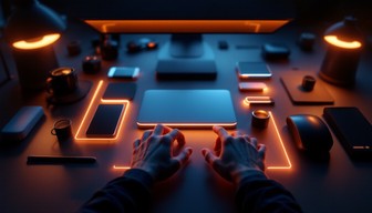 Free Glowing Tech Setup Image - Setup, Workspace, Minimal | Download at ...