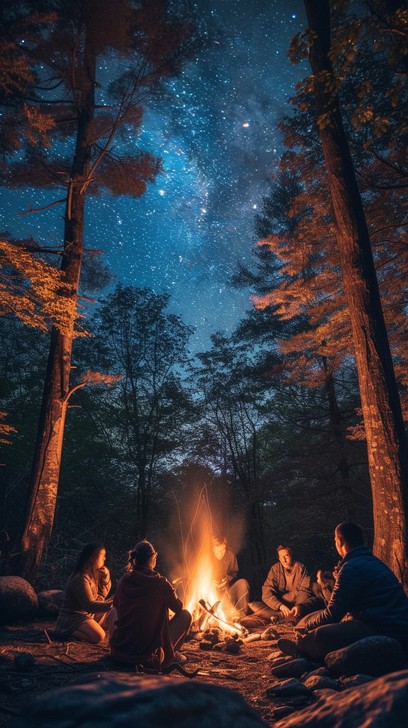 Free Starry Night Gathering Image - Night, Stars, Mountains | Download ...
