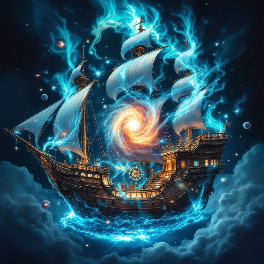 Free Cosmic Sailing Ship Image - Ship, Space, Fantasy | Download at ...