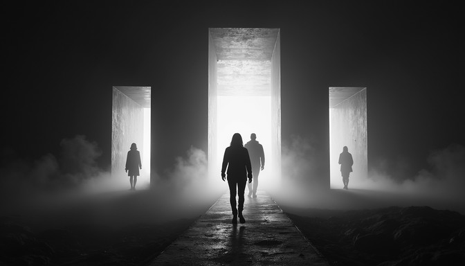 Free Dimensional Gateway Travelers Image - Silhouettes, Portals ...