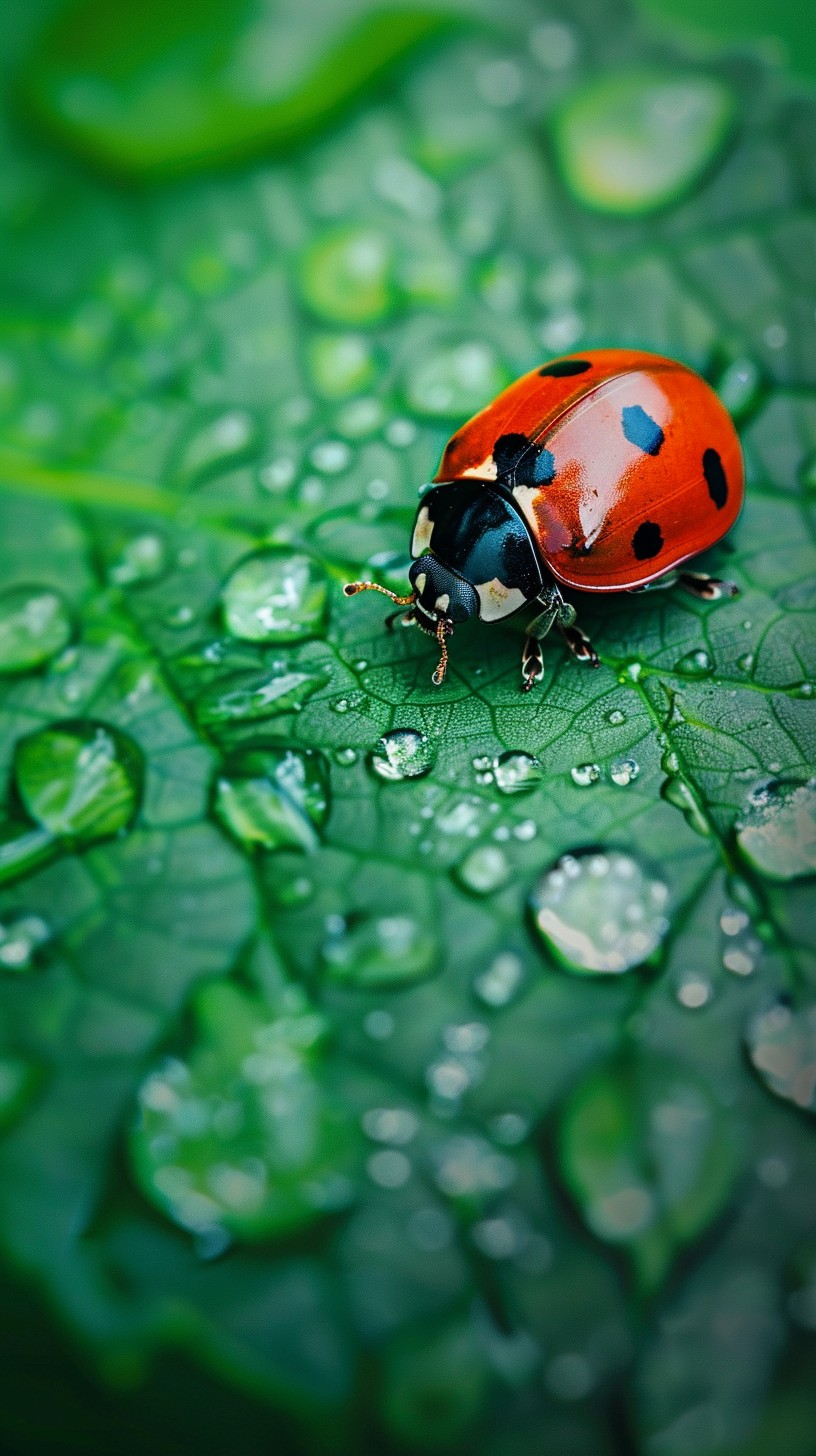 Free Ladybug on Leaf Photo - Ladybug, Leaf, Raindrops | Download at ...