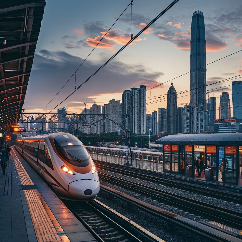 Free Sunset Train Journey Image - Train, Sunset, Skyscrapers | Download ...